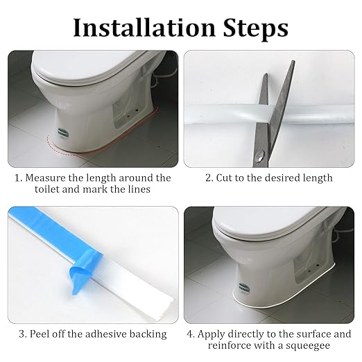 Caulk Tape 0.3" x 20', Waterproof Self Adhesive Caulk Strip, Narrow White Caulk Strip for Toilet Sealer, Toilet, Kitchen, Bathroom, Sink, Shower, Bathtub Edge Protector, PVC Caulking Tape (1)