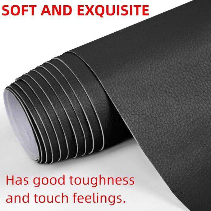 Leather Repair Kit, 17 x 99 Inches, Black, Classic Style, Self-Adhesive Tape, Vinyl & Leather Repair Kit, Car & Furniture Repair