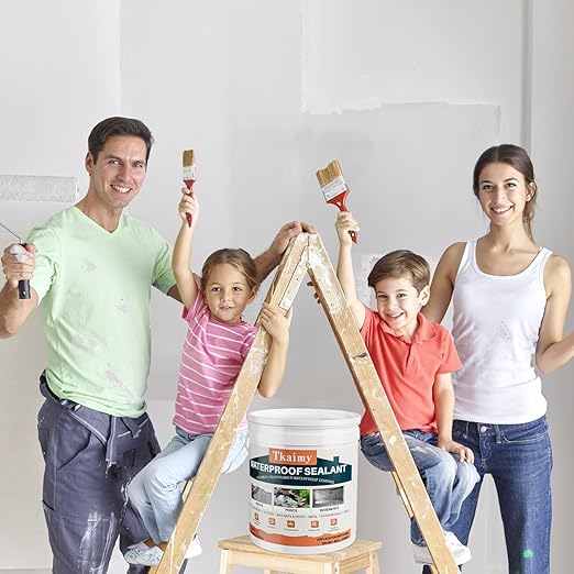 Tkaimy Transparent Waterproof Coating Agent, 5 Gallon, Invisible Waterproof Sealant Leak Repair, Indoor & Outdoor Roof, Shower, Wall, Kitchen, Skylight, Clear Water Proof Sealant