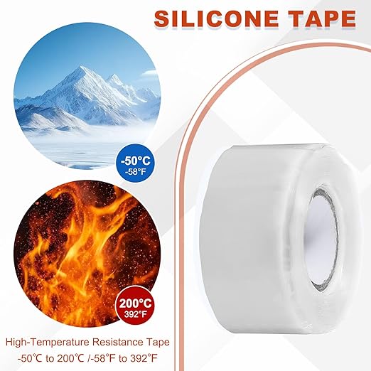 uxcell Self Fusing Silicone Tape, 1" x 10ft Waterproof Water Leak Sealing Tape for Plumbing Pipe Hose Repair Handles, White