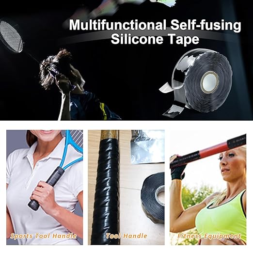SIKEDEPRO Self-Fusing Silicone Tape 1" x 33' x 20mil Black, Waterproof & Heat-Resistant Rubber Repair Tape – No Residue, Electrical Insulating, Chemical Resistant for Automotive, Plumbing & Outdoor