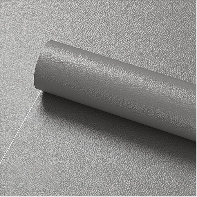 Faux Leather Repair Patch 19.7 × 19.7In,Gray Self - Adhesive Leather Repair, 2.5MM Thick Upholstery Leather for Upholstery Crafts, DIY Sewing, Sofas, Furniture, Car Seats, Chairs(1Pcs)