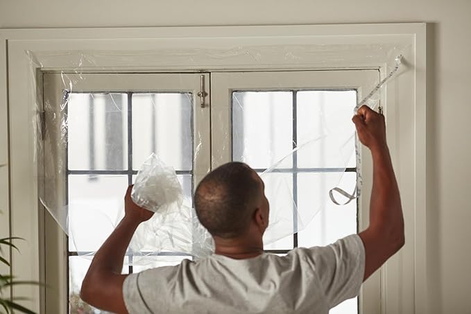 Duck Brand Winter Window Insulation Kit – Window Seal Rolled Shrink Film Covers Up to 15 3’ x 5’ Windows – Window Tape Included – Easy Indoor Installation - Clear - 15-Pack (288069)