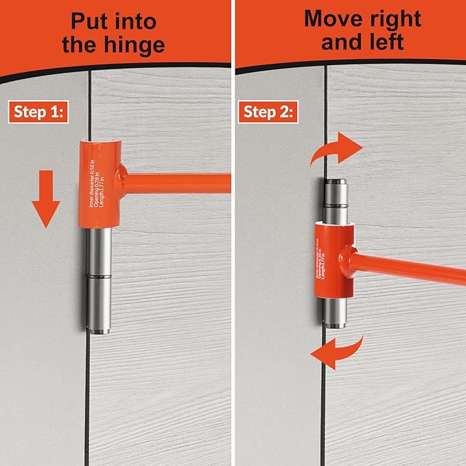 Hinge Gap Adjustment Wrench Tool Set, Upgraded 0.55-0.98 Inch Door Hinge Repair Spanner Key for Round Bolt Standard Gauge with 4-way Multi-Functional Utilities Key, Orange