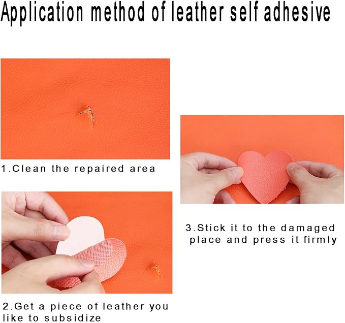8 Pieces of Self-Adhesive Leather Repair Patches Tape Stickers for Sofas, Furniture,Car Seats,Waterproof and wear-Resistant (Black)