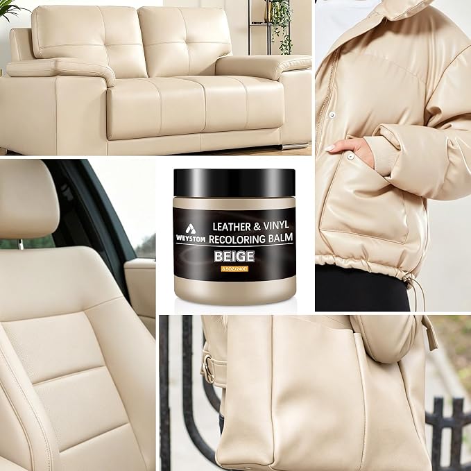 Leather Recoloring Balm, Color Restorer Conditioner, Leather Dye for Furniture, Couch Paint and Repair, Scratch Remover, Leather Color for Couches, Leather Repair Kits