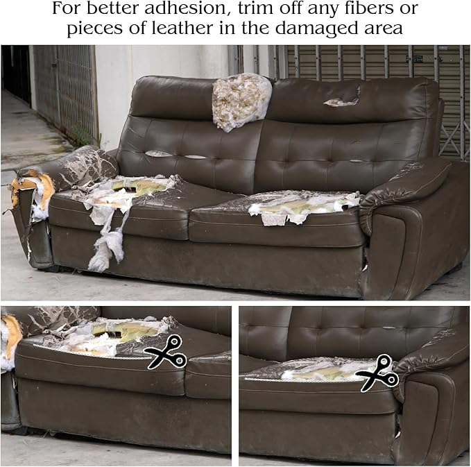 CHEIGHY Leather Repair Kit for Furniture - Advanced PU, Strong Waterproof Self Adhesive Leather Repair Patch for Couch 3.9X79 inch Vinyl Repair Tape for Car Seats Sofa Office Chair (Brown)