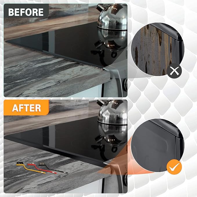 Stove Gap Covers Stainless Steel,2PC Adjustable Length 13.8"–27.5" Width 0.79" Stoves Gap Filler,Heat Resistant&Rustproof Counter Gap Protector,Easy Clean Kitchen Accessories,Bonus 3 Cleaning Brush