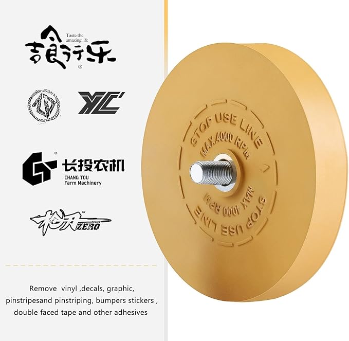 2 Pack Decal Remover Eraser Wheel Rubber Eraser Wheel for Drill Removes Car Stripes Vinyl Tapes and Graphics Rubber Eraser Wheel Tool Kit for Cars, RV, Motorcycles Sticker Remover Tool