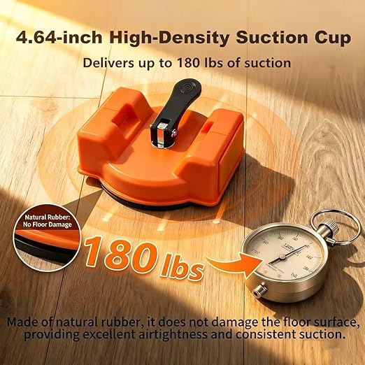 Heavy Duty Floor Gap Fixer Tool with 5 Reusable Sticky Pads – 180 lbs Suction, 4.64" Suction Cup & Dual-Side Striking Surface for Laminate, Hardwood, and Vinyl Floor Repair