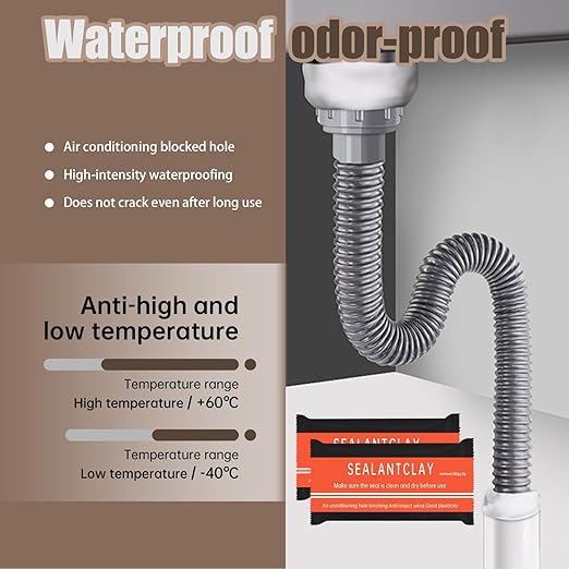12 Pcs White Seal Putty,Waterproof Duct Seal Repair Sealing Clay & Moldable Silicone Putty,Ideal for Sealing Drain Connections, Wall Holes, and Air Conditioning Openings, Reliable and Efficient.
