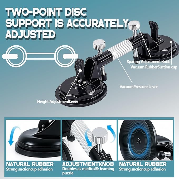 2 Pack Laminate Floor Gap Repair Tool, Pro Countertop Alignment Clamps, Adjustable Granite Seam Setter with Vacuum Suction Cups, for Granite, Marble, Stone, Slab and Glass