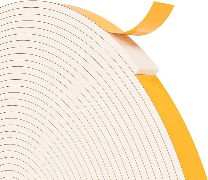 66FT EVA Foam Weather Stripping Door Seal, Self-Adhesive Weatherstrip Tape for Door Frame, Window Gaps, Soundproof Insulation