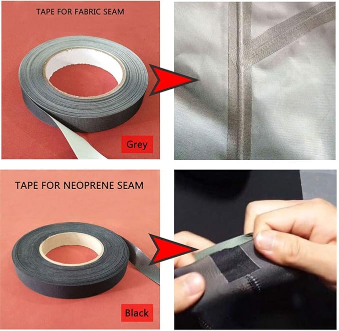 Waterproof Iron-On Seam Sealing Fabric Fusing Adhesive Repair Tape for Dry Paddling Suit River Wader Rain Jacket Pants Clothing (Grey, 2M)