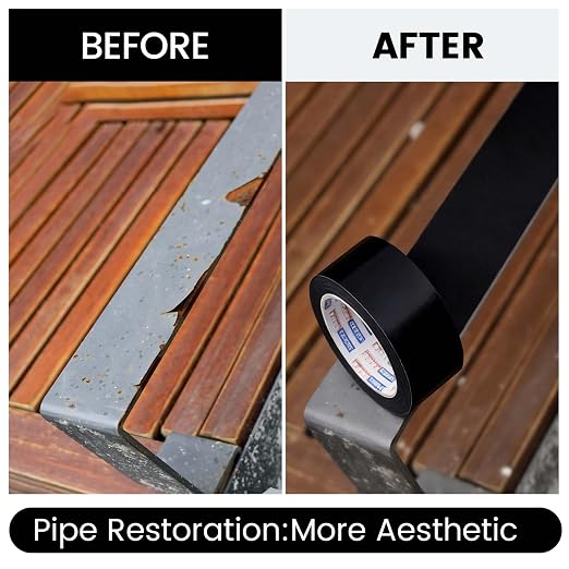ADHES PVC Pipe Wrap Tape, 2 Inch X 35 Yds, Corrosion Protection Pipe Tape, Weatherproof PVC Tape for Drain Pipe, Metal & Electrical Piping, Underground Pipe, Black