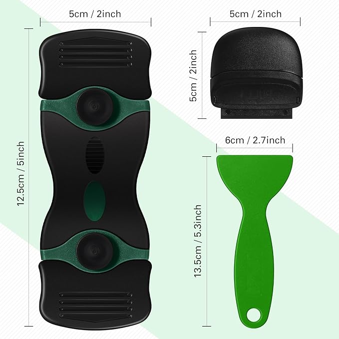 Tallew 9 Pcs Plastic Scraper Tool Sticker Plastic Razor Blade Scraper Plastic Pick Plastic Non Scratch Tool Putty Knife for Window Floor Label Removal Paint Cleaning(Green)