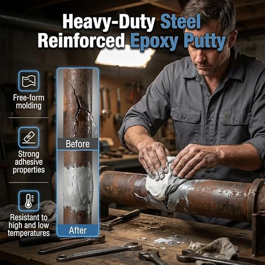 Epoxy Putty Fast Repair Clay, 2-Part Repair Filler Putty for Metal Wood Ceramic Stone Tile and Plastic, Filling Cracks Holes and Surface Repairs (2)
