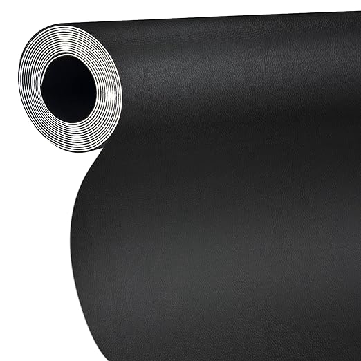 Leather Repair Patch 17x158 inch Large Self-Adhesive Leather Repair Tape, Reupholster Leather Patches for Furniture Couch Chairs Car Seat (Black, 17x158 inch)