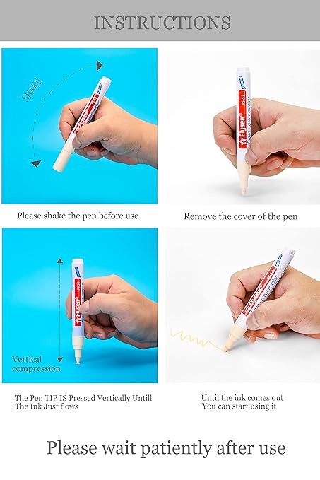 10 Pieces Tile Pen Wall Grout Color Pen Tile Repair Pen Refill Wall Gap Grout Renew Marker for Tiles Floor Kitchen Bathroom(White)