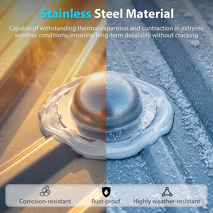 Stainless Steel Roofing Screw Caps for Roof Leak Repair, Directly Cover Existing Screw Heads, for Outdoor Roof Siding Garages Patios, 250 Pcs