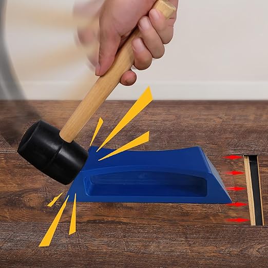 Floor Gap Fixer Tool – Easy Plank Grabber with Mallet & Washable Pads, Quick Flooring Tools for Laminate, Vinyl & Hardwood Repair at Home-Blue