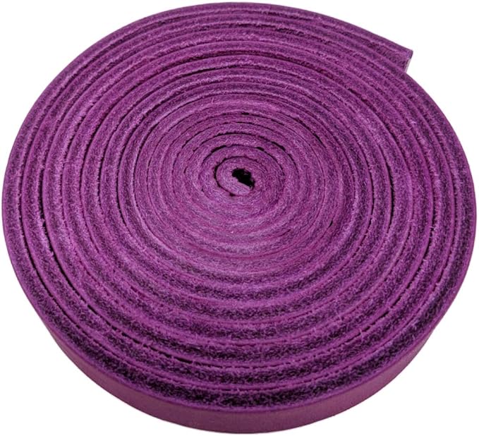Leather Strap for Crafts & Jewelry | 72 Long × 5/8" Wide × 1/8" Thick (7-8oz) | Genuine Leather Strips for Crafts, Projects or Repairs - Magenta | 4-Pack
