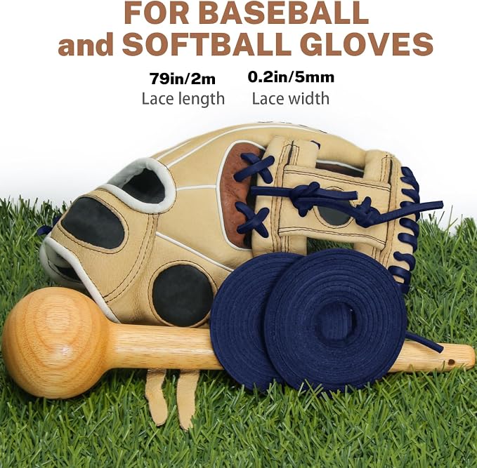 Softball Baseball Glove Lace, Mitt Lace Repair Kit Includes 2 Leather Laces and Lacing Needle for Catcher's Glove