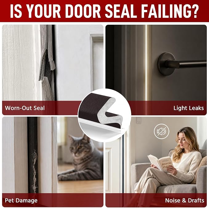 40 Feet Door Weather Stripping, Kerf Weather Stripping for Doors with Groove, Kerf Door Seal for Large Gap and Easy Installation(40, Brown)
