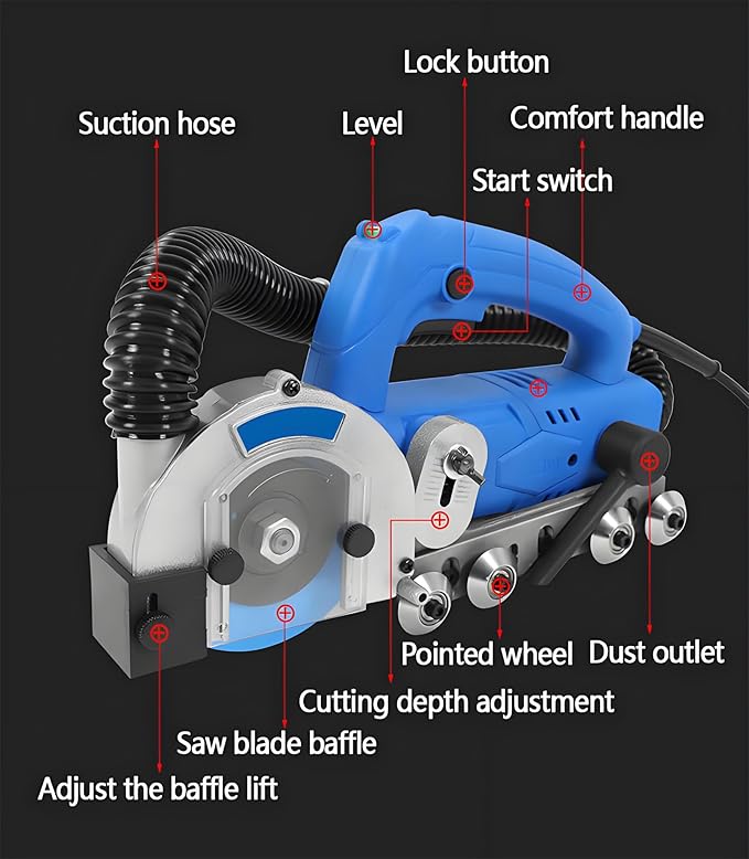 Electric Grout Removal Tool, Tile Grout Remover Machine with 9000RPM & Diamond Blade for Cleaning Grout Between Tiles, Floor DIY Regrouting Tool 220V