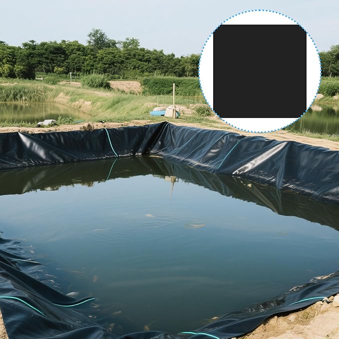 5 Pcs 10 x 10 Inches Pond Liner Repair Patch Self-Adhesive EPDM Liner Repair Patch Kit Thickened EPDM Pond Liner Seam for Garden Pond Patch Cover Liner Repair