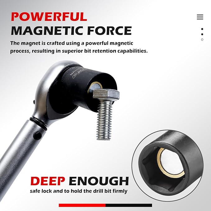 1/4 Inch Drive 14mm Magnetic Impact Socket Set, 1 PCS Metric, 6 Point, Cr-Mo, Square Drive, Magnetic Socket