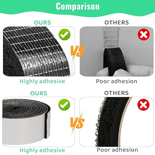 High Density Foam Tape - 1'' x 1/16'' x 13Ft Weatherproof Adhesive Prevent Condensation Heat Resistant Flame Retardant Weather Stripping Easy to Cut & Install & Remove for Car Doors Pipes Windows