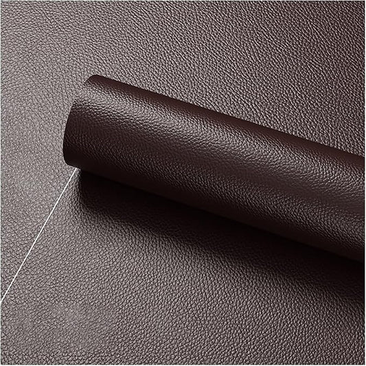 Faux Leather Repair Patch 19.7 × 197In,Reddish Brown Self - Adhesive Leather Repair, 2.5MM Thick Upholstery Leather for Upholstery Crafts, DIY Sewing, Sofas, Furniture, Car Seats, Chairs(1Pcs)