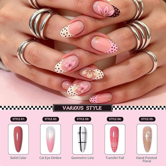 12 Color Patting Nail Gel Polish Kit, Ombre Painting Gel Palette with Brush & Silicone Patting Pen & Nail Art Stickers - UV/LED Curing for Gradient Nails, Beginner Friendly DIY Manicure Set