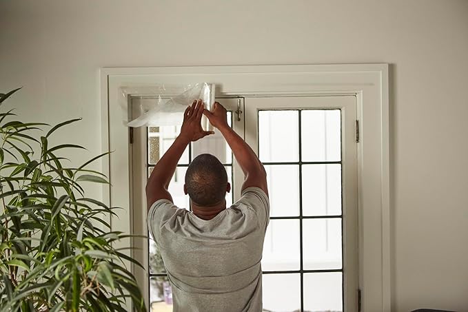 Duck Brand Winter Window Insulation Kit – Window Seal Rolled Shrink Film Covers Up to 15 3’ x 5’ Windows – Window Tape Included – Easy Indoor Installation - Clear - 15-Pack (288069)