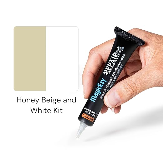 MagicEzy Tile RepairEzy Tile Repair Kit (Honey Beige/White) - Crack and Chip Repair for Floor and Wall Tiles Fast - Porcelain and Ceramic Tile Repair Kit