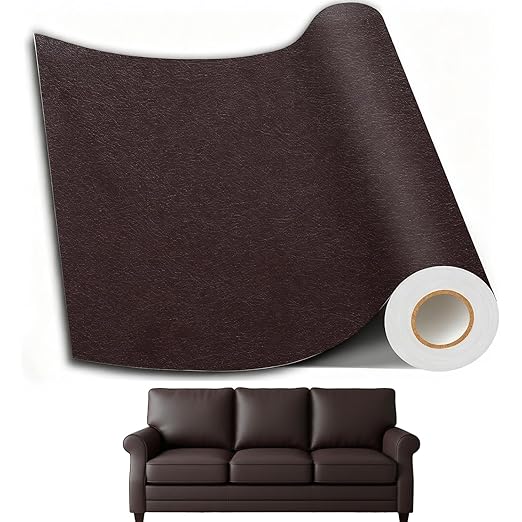 Leather Repair Patch, Leather Repair Tape, Repair Patch Self Adhesive Waterproof, Vinyl Repair Tape, for Couches, Car Seats, Chairs, Furniture (Dark Brown, 24 x 54 Inch)