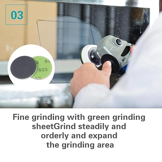 Glass Repair Kit Grinding Polishing Abrasive Disc Mesh Net Sanding Pads Kit for Glass Scratch Removal 4 inch 3Pcs/Pack