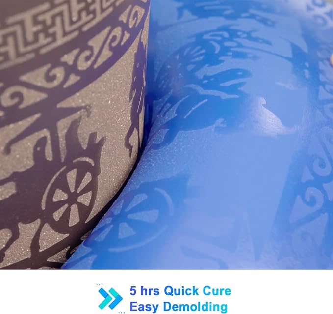 BBDINO Silicone Mold Making Kit 30A - Platinum Liquid Silicone for Molds Making 2 Gallons 1:1 by Volume- Ideal for Silicone, Resins, Soap, Concrete, Wax Molding Sapphire Blue