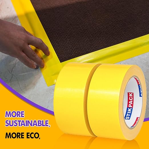 2 Rolls Yellow Duct Tape, Heavy Duty Strong Industrial Colored Duct Tape 9mil x 2inch x 25yds Flexible, No Residue, Waterproof and Tear by Hand, Multi-Use for Indoor & Outdoor Repairs