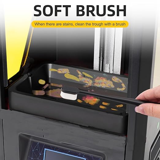 YIBECO 11pcs UV Resin 3D Printer Must-Have Tools, Scrapers, Silicone Spatulas,Brushes for Resin Transfer Cleaning and Protection Release FEP Film Vat Tank,3D Printer Accessories (11PCS)
