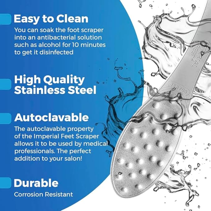 Imperial Feet Callus Remover for Feet Extra Strength Set – Callus Softener Spray + Stainless Steel Foot File, Hard Skin Remover for Dry Cracked Heels, Foot Dead Skin Remover for Pedicure