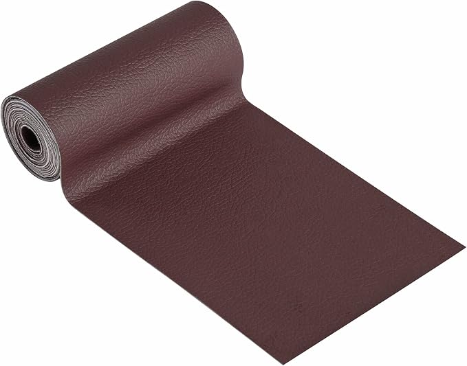 YAFLC Leather Repair Patch for Furniture, 4" x 63" Self Adhesive Leather Repair Kit Vinyl Repair Tape for Car Seat Sofa Jackets Couches Chair Brown