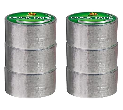 Duck Brand Color Duct Tape, 6-Roll, Metallic Chrome (1303158_C)