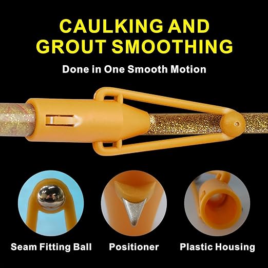 Tile Grout and Caulking Tool Kit, Manual Grout Applicator with Seam Fitting Ball and Positioner, Grout Spreader for Tile Installation Masonry Grouting Home DIY Projects, 10 Pieces