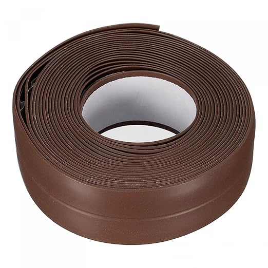 uxcell Waterproof Seal Caulk Strip Tape Self Adhesive 0.87" W x 10.5'L PVC Sealing Tape for Kitchen Bathroom Brown