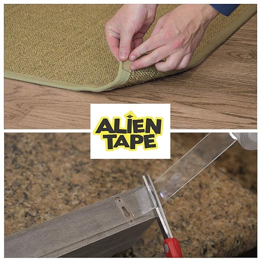 ALIEN TAPE Nano Double Sided Tape 60 Feet, 6 Rolls - Multipurpose Removable Adhesive Transparent Grip Mounting Tape Washable Sticky - Heavy Duty for Crafts, DIY Projects, Home Repairs - As Seen On TV