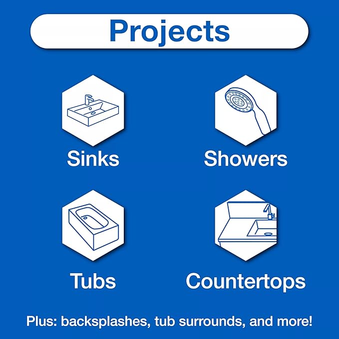 GE Silicone 1 Tub & Tile, White, 10.1 fl oz Cartridge, Pack of 12