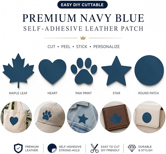 CHEIGHY Leather Repair Patch for Couches Self-Adhesive Leather Repair Tape kit for Furniture Sofa Vinyl Car Seats Couch Chairs Shoes Down Jackets (Blue, 17X79 inch)
