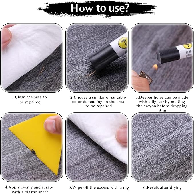 Wood Filler Sticks 20 Colors Repair Wax Sticks Kit Furniture Touch Up Crayons for Repairing Scratches Holes Cracks Wood Floor Tables Cabinets Doors Hardwood(Gray Series)